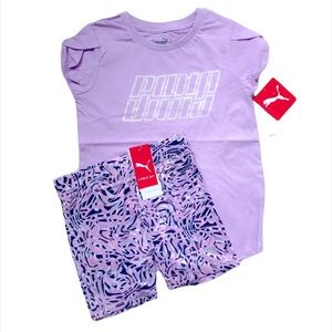 NWT Puma girls tee and shorts set